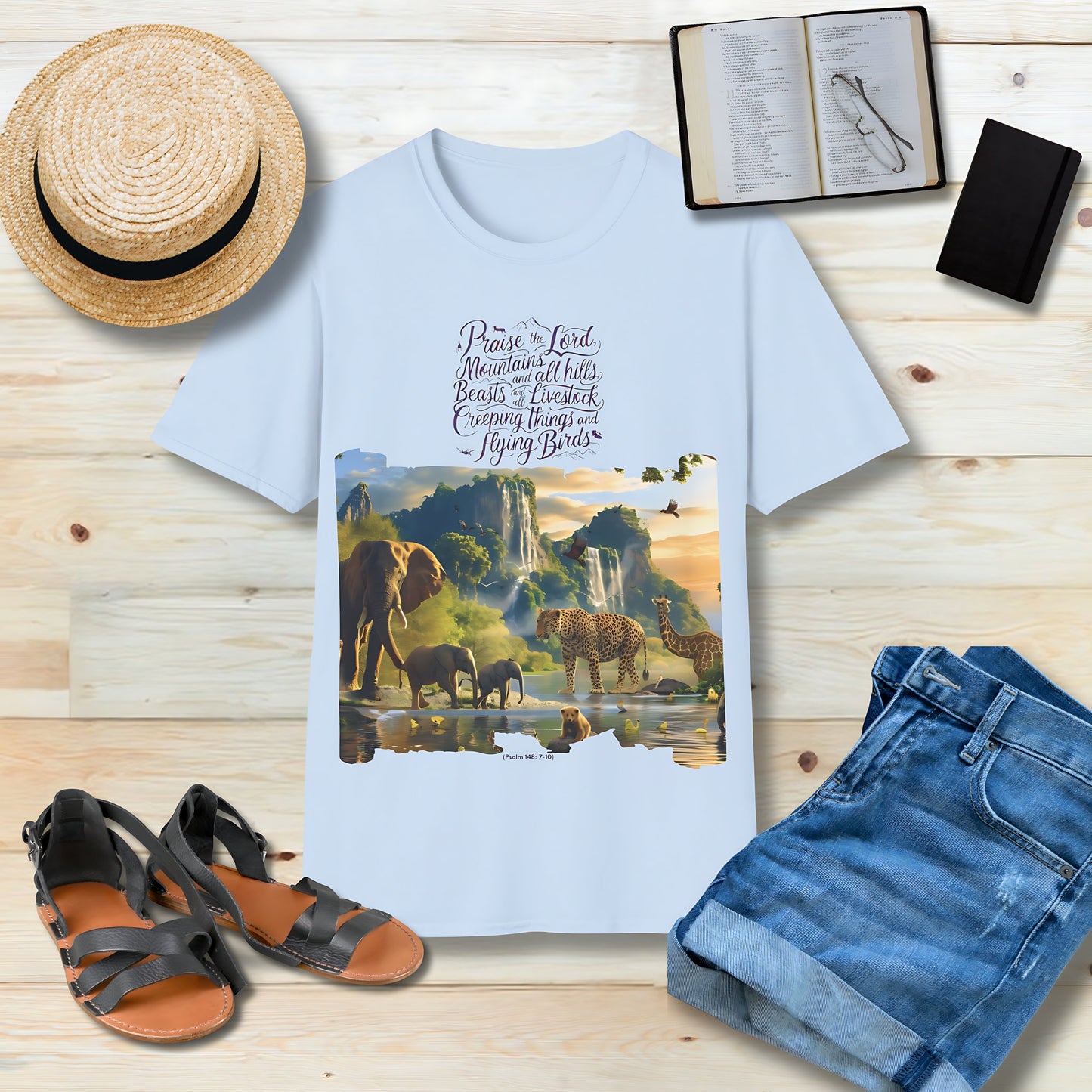 Praise the Lord mountains and all hills Unisex Christian T-shirt - Singing Wind Market