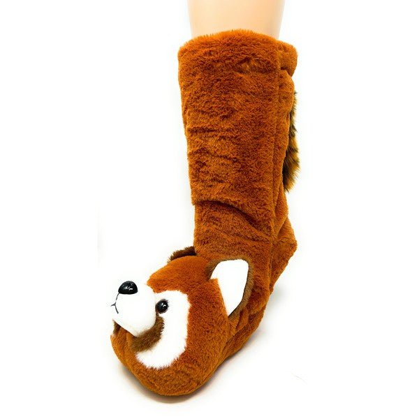 Red Panda - Kids' Plush Animal Slipper Socks - Singing Wind Market