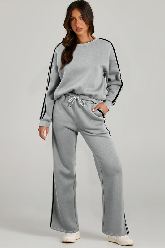 Round Neck Long Sleeve Top and Pants Active Set - Singing Wind Market