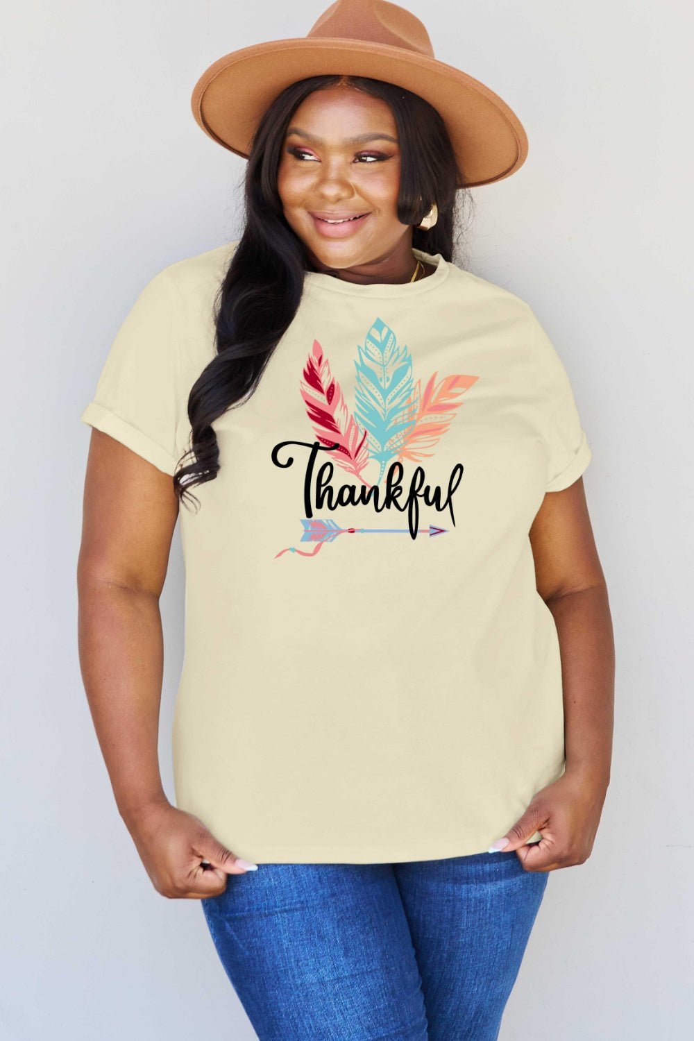 Simply Love Full Size THANKFUL Graphic T-Shirt - Singing Wind Market