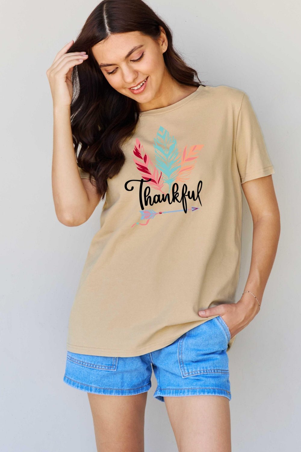 Simply Love Full Size THANKFUL Graphic T-Shirt - Singing Wind Market