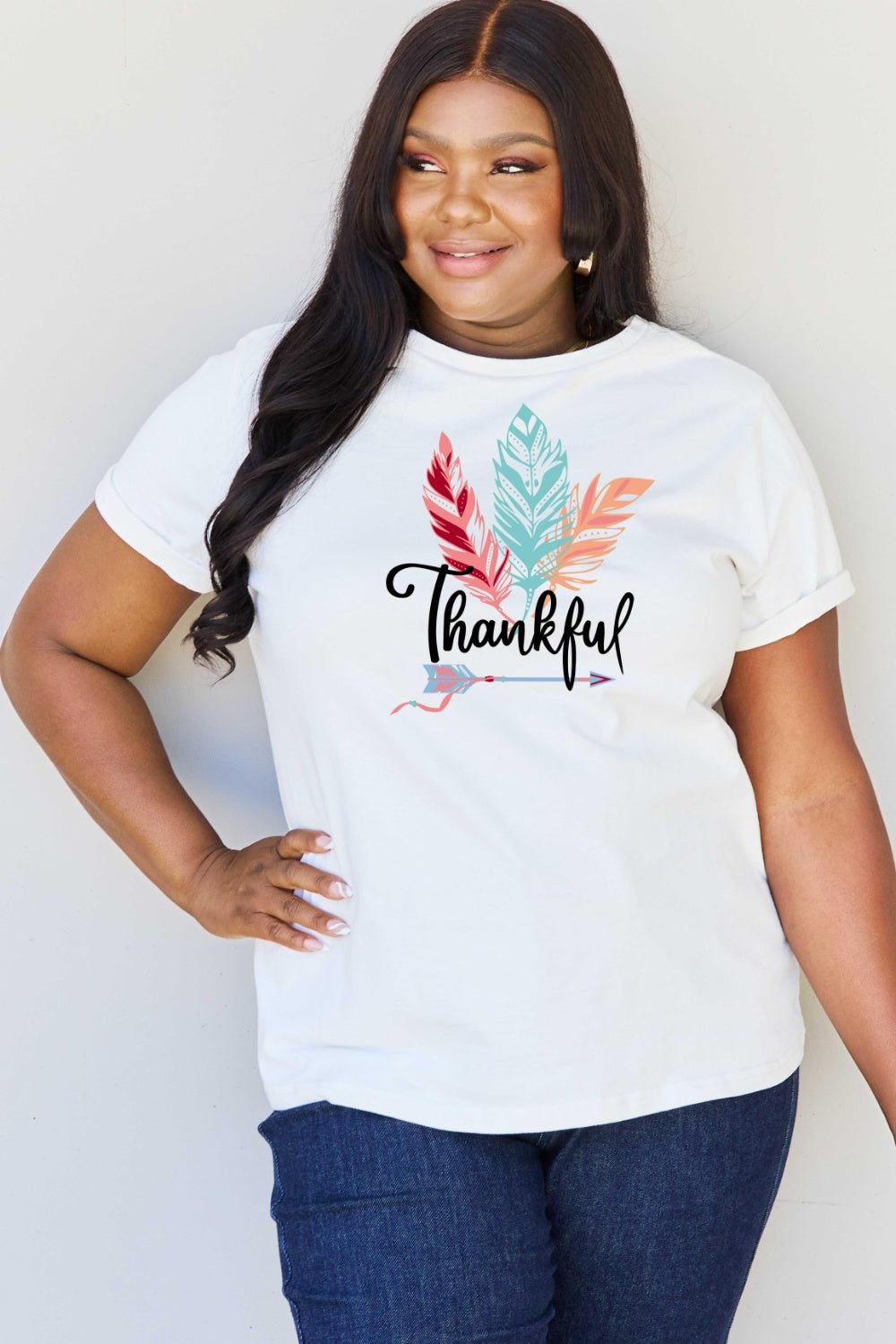 Simply Love Full Size THANKFUL Graphic T-Shirt - Singing Wind Market