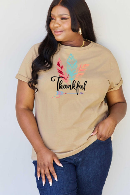 Simply Love Full Size THANKFUL Graphic T-Shirt - Singing Wind Market