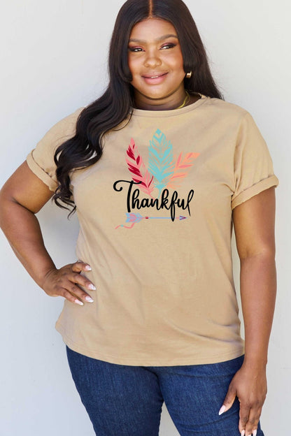 Simply Love Full Size THANKFUL Graphic T-Shirt - Singing Wind Market