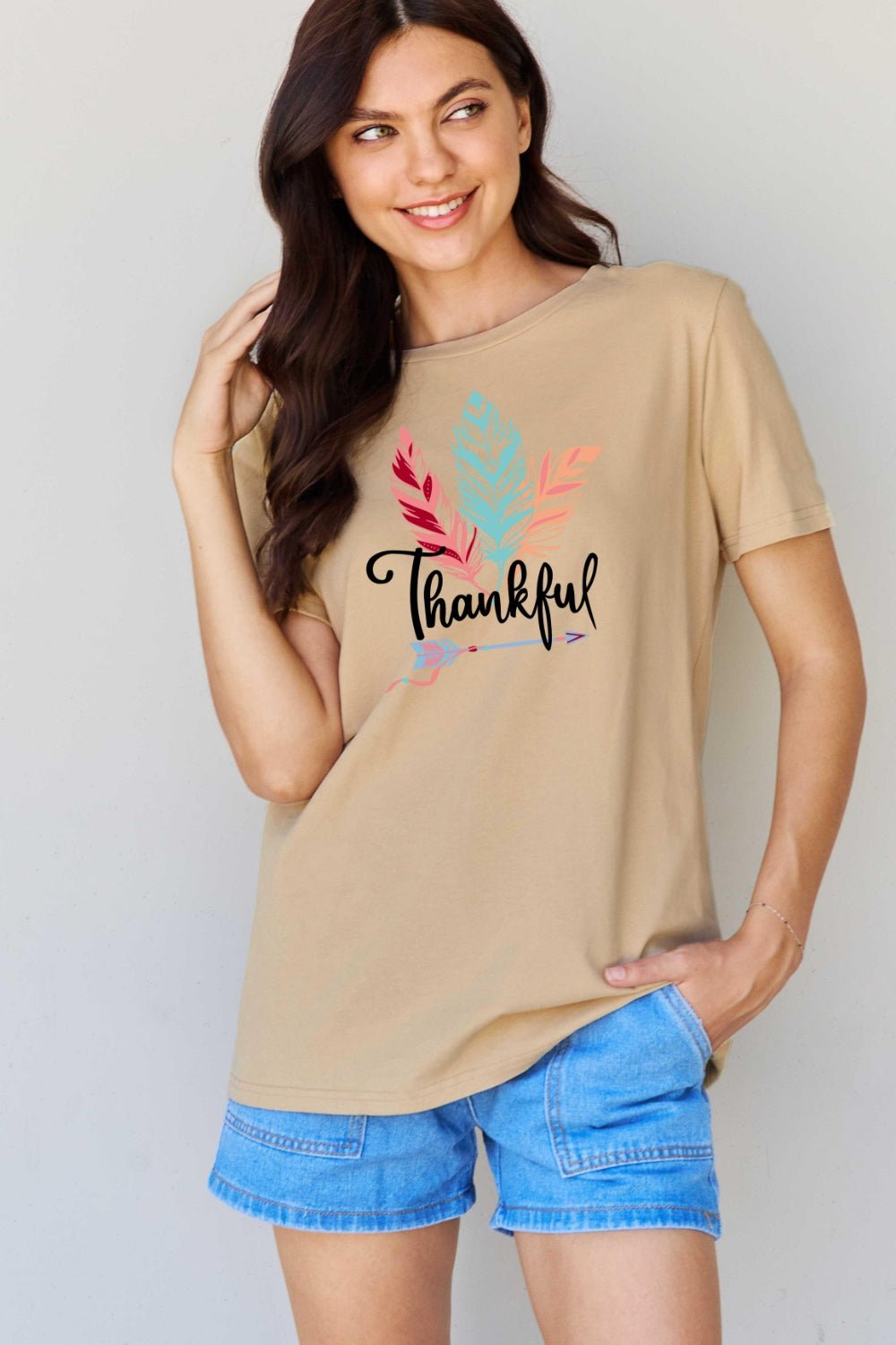 Simply Love Full Size THANKFUL Graphic T-Shirt - Singing Wind Market