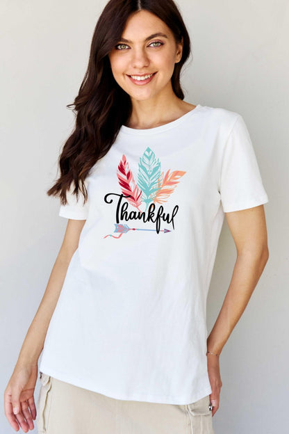 Simply Love Full Size THANKFUL Graphic T-Shirt - Singing Wind Market