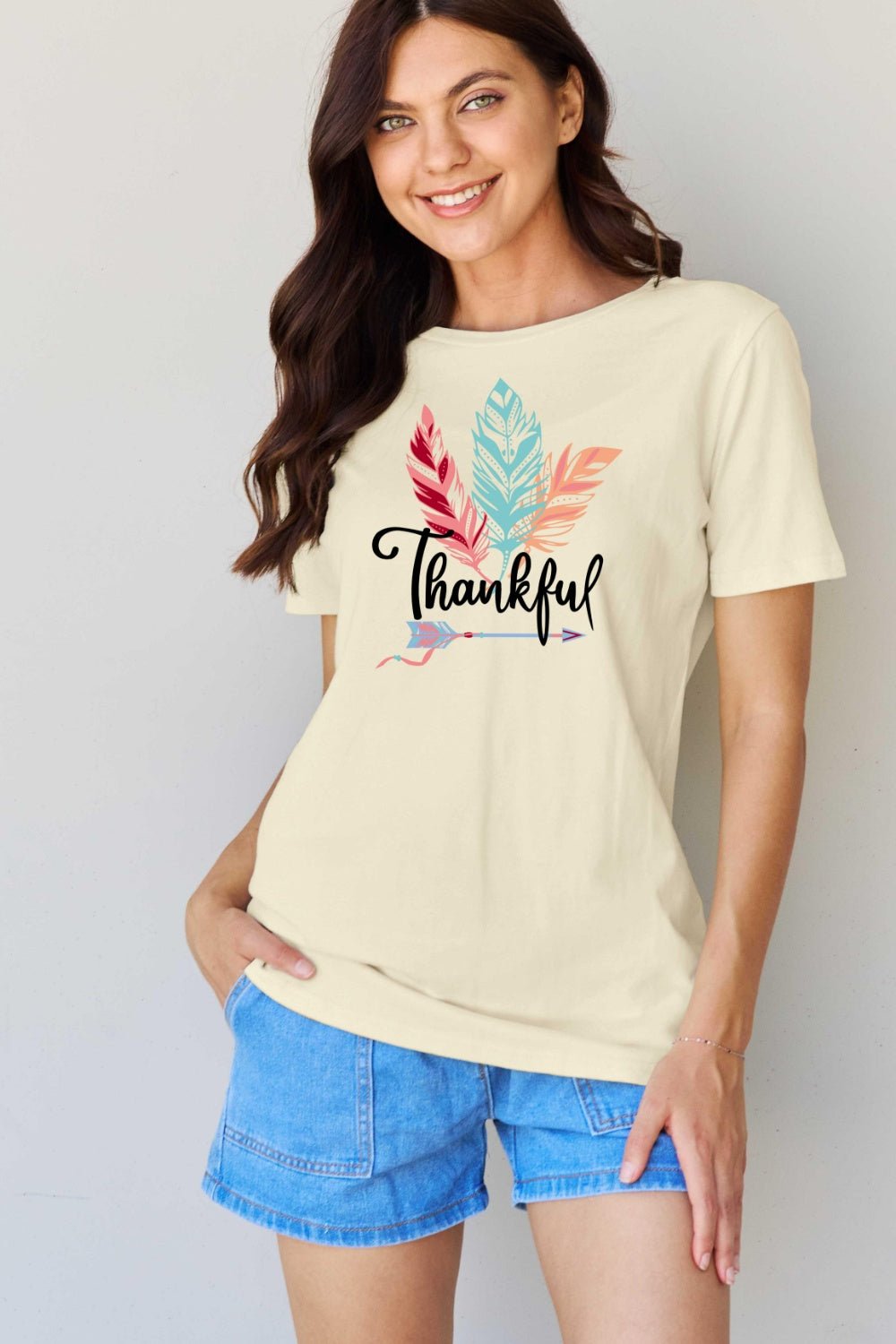 Simply Love Full Size THANKFUL Graphic T-Shirt - Singing Wind Market