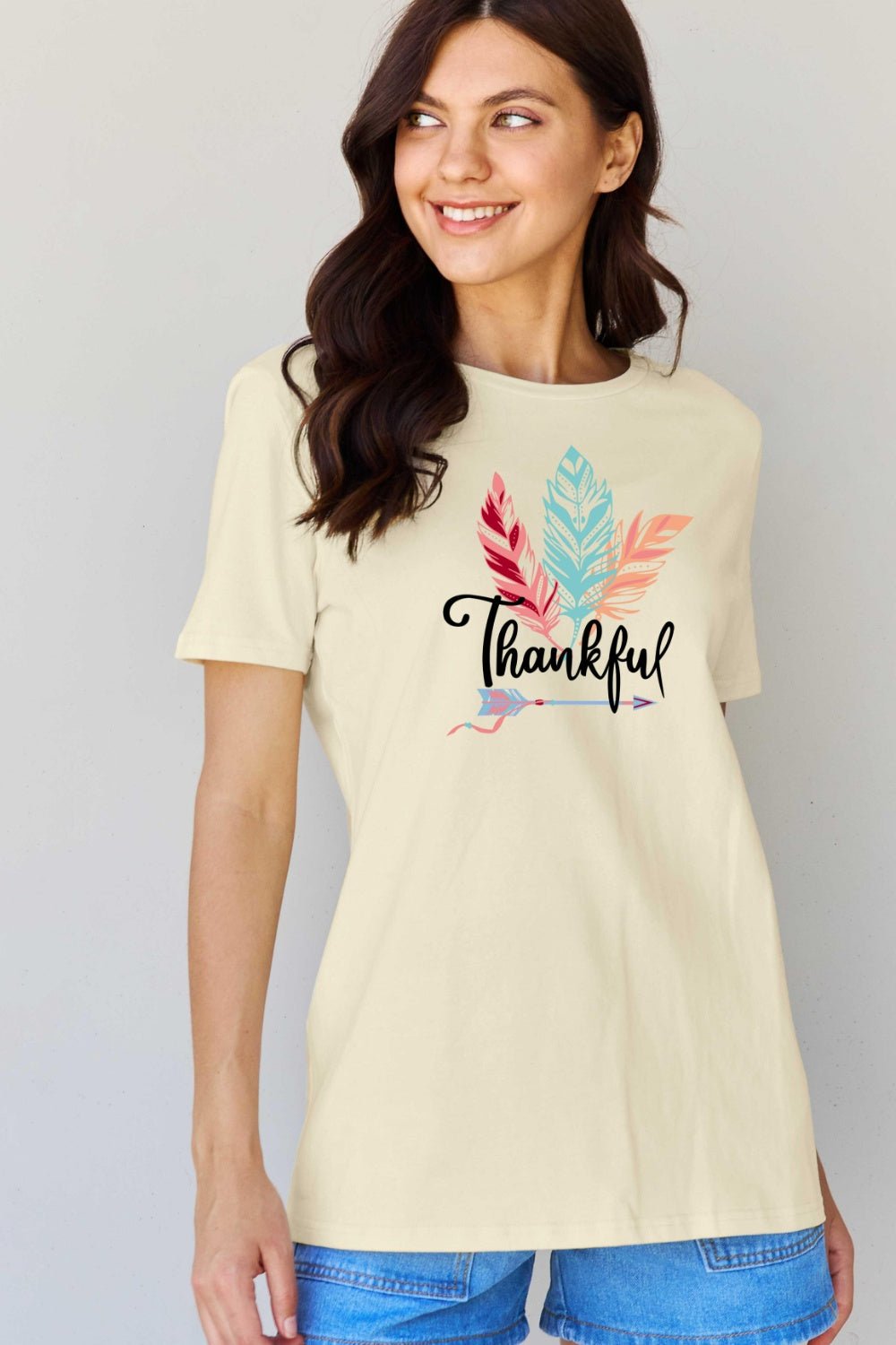 Simply Love Full Size THANKFUL Graphic T-Shirt - Singing Wind Market