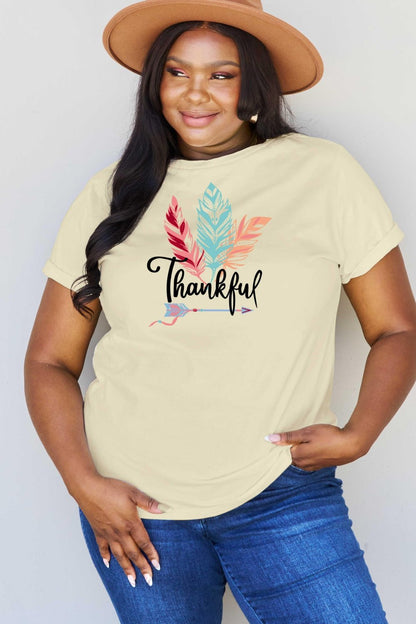 Simply Love Full Size THANKFUL Graphic T-Shirt - Singing Wind Market