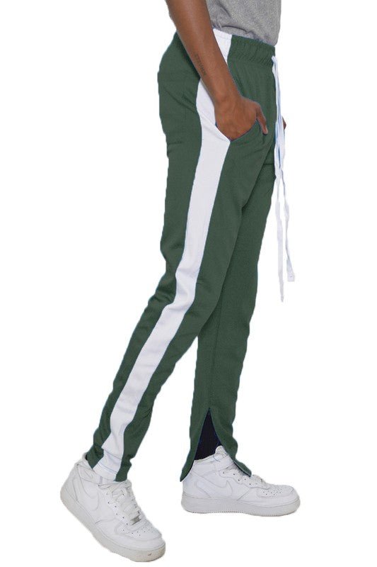 SINGLE STRIPE ANKLE ZIPPER TRACK PANTS - Singing Wind Market