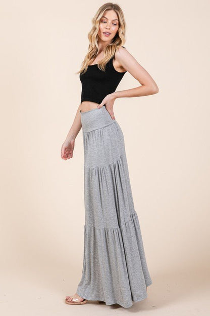 Solid Tiered Ruffle Skirt - Singing Wind Market