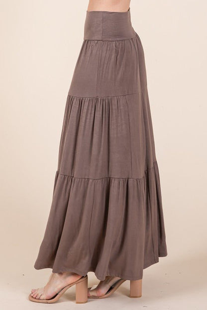 Solid Tiered Ruffle Skirt - Singing Wind Market