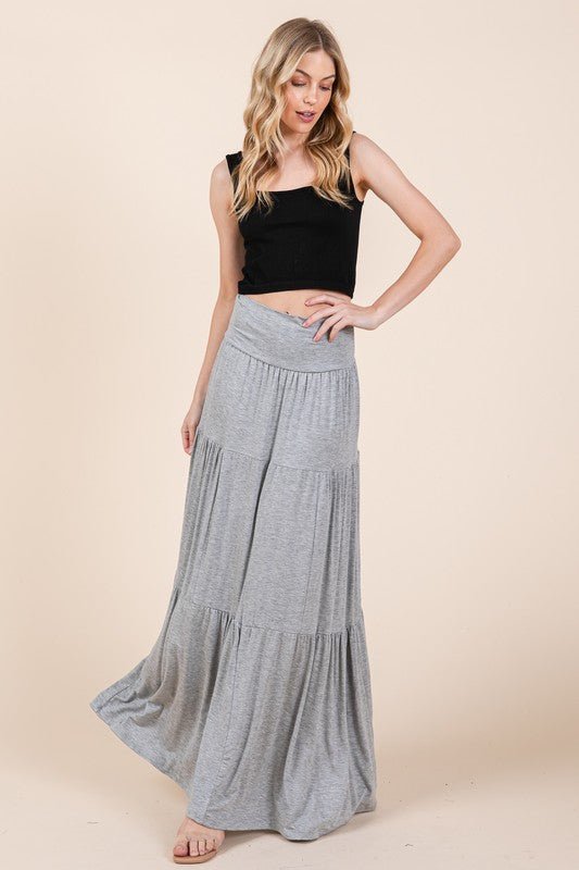 Solid Tiered Ruffle Skirt - Singing Wind Market