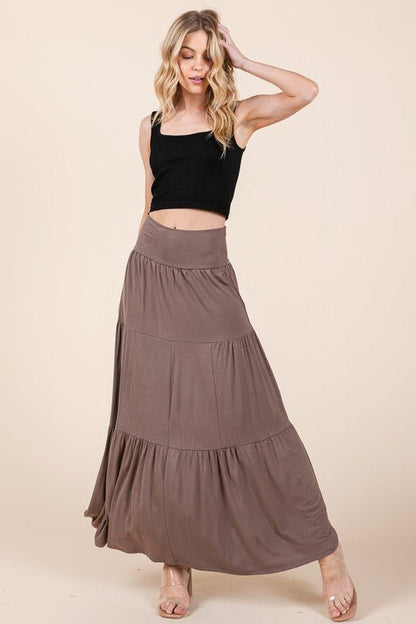 Solid Tiered Ruffle Skirt - Singing Wind Market