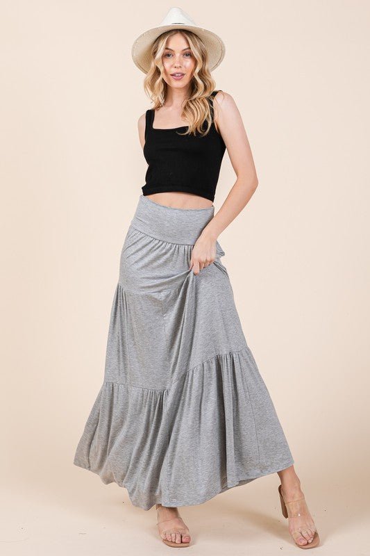 Solid Tiered Ruffle Skirt - Singing Wind Market