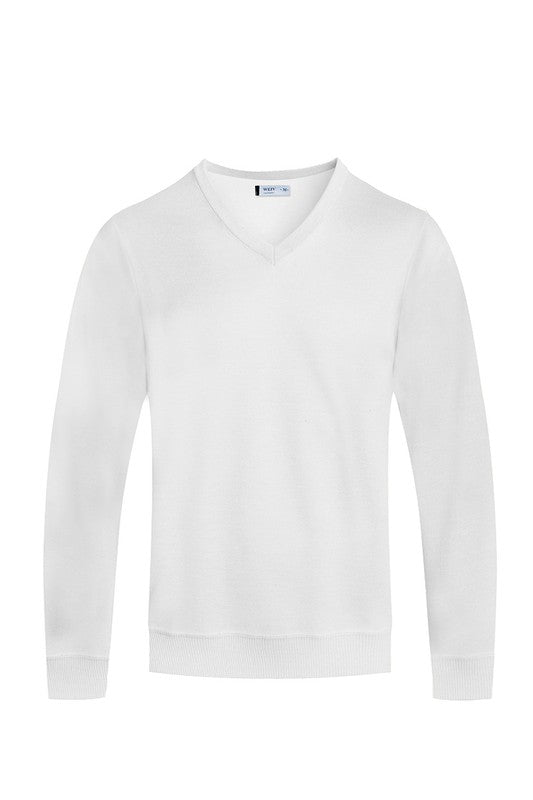 SOLID V - NECK SWEATER - Singing Wind Market