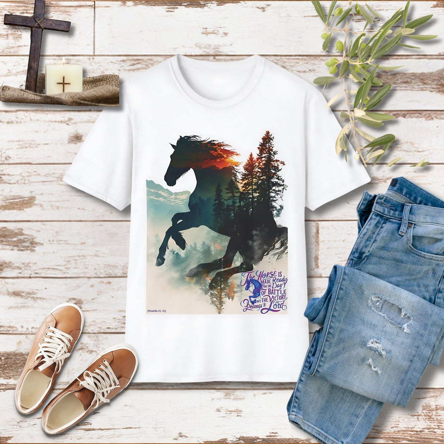 The horse is made ready Unisex Christian T-shirt - Singing Wind Market