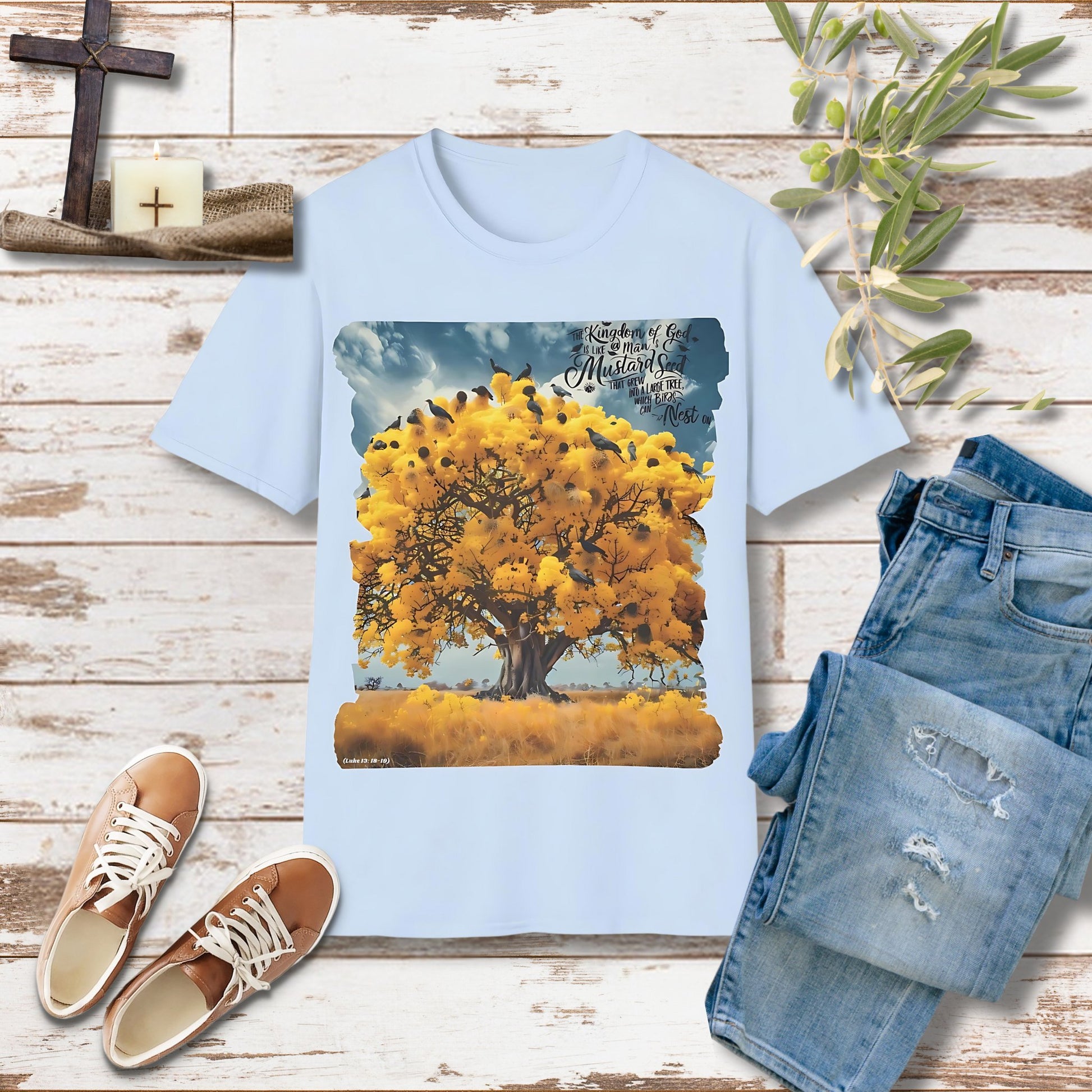 The kingdom of God is like a mustard seed Unisex Christian T-shirt - Singing Wind Market