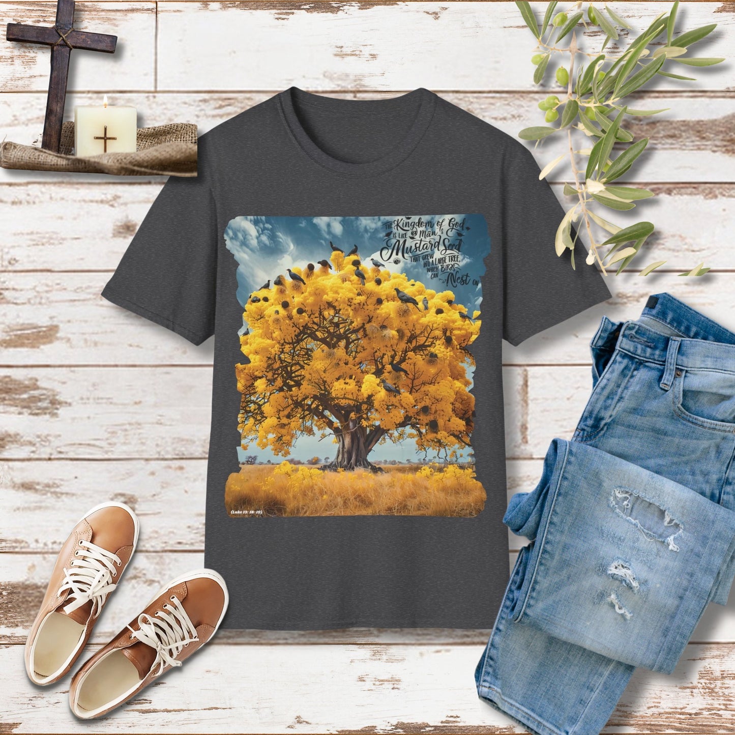 The kingdom of God is like a mustard seed Unisex Christian T-shirt - Singing Wind Market