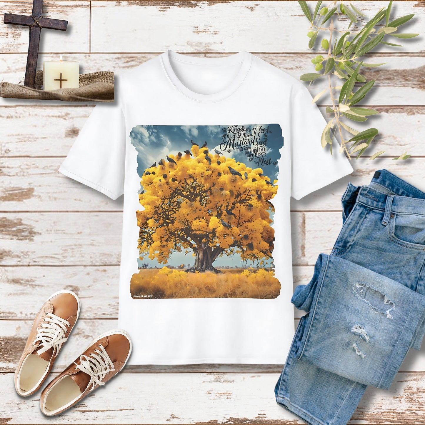 The kingdom of God is like a mustard seed Unisex Christian T-shirt - Singing Wind Market