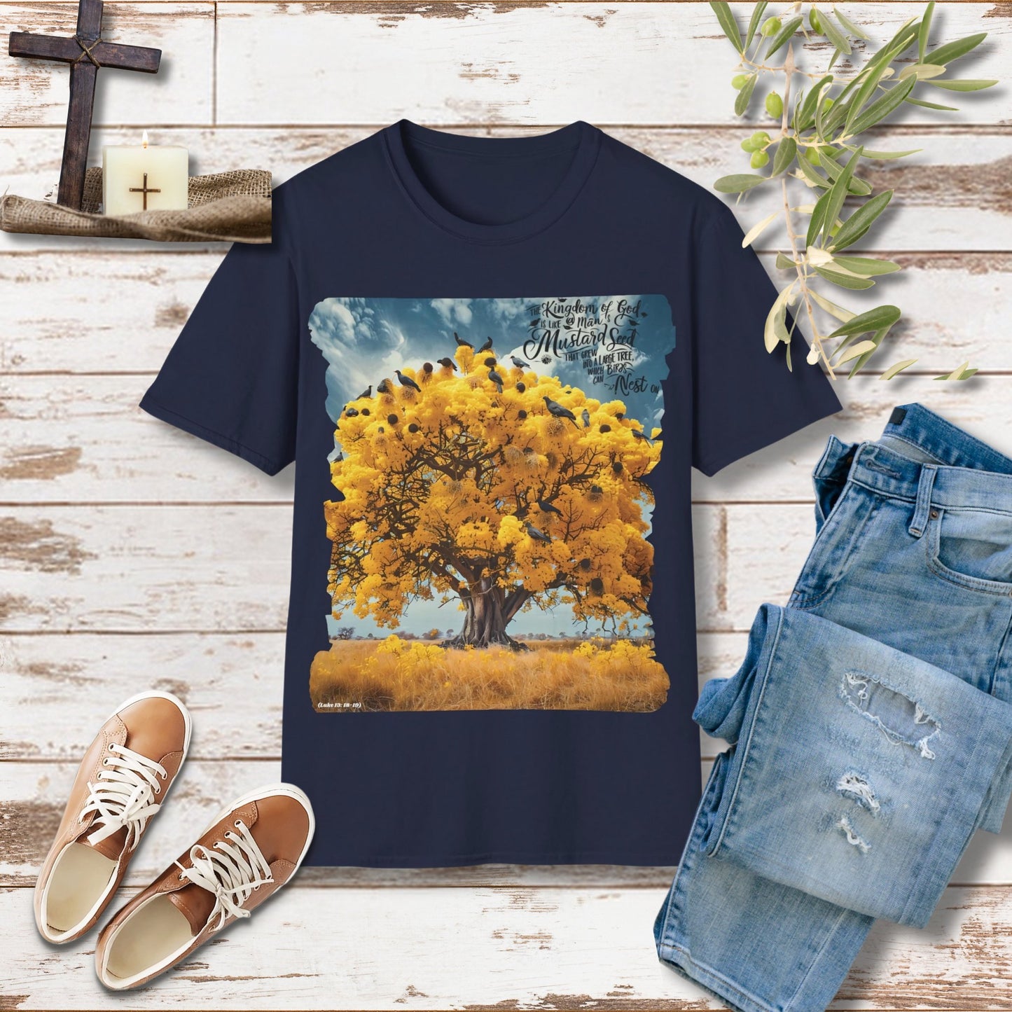 The kingdom of God is like a mustard seed Unisex Christian T-shirt - Singing Wind Market