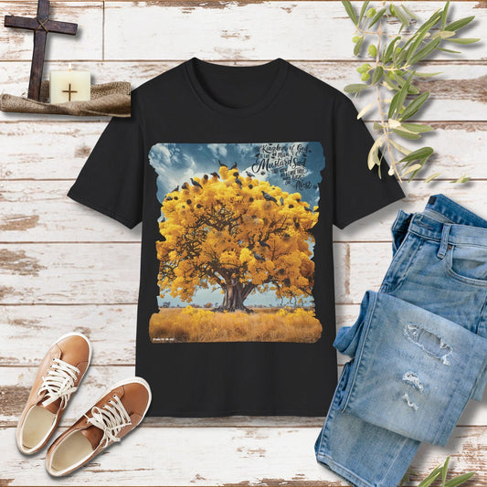 The kingdom of God is like a mustard seed Unisex Christian T-shirt - Singing Wind Market