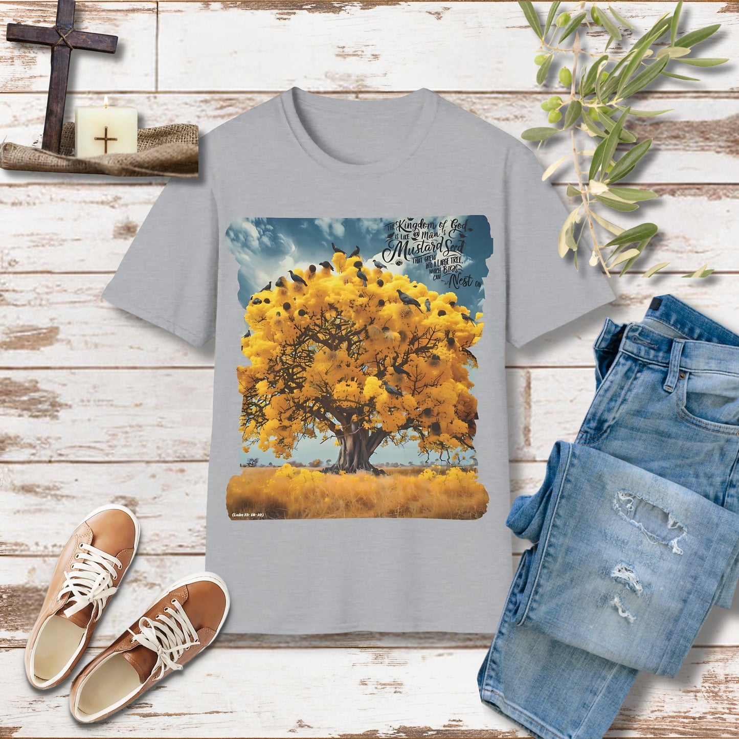 The kingdom of God is like a mustard seed Unisex Christian T-shirt - Singing Wind Market