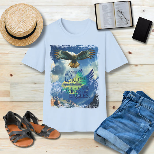 They who wait for the Lord Unisex Christian T-shirt - Singing Wind Market