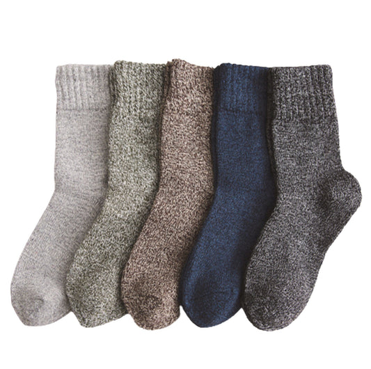 Thick Wool Socks Men, Soft Thermal Lamb Wool Knitted, Fuzzy, Breathable, 6 - Pair - Singing Wind Market