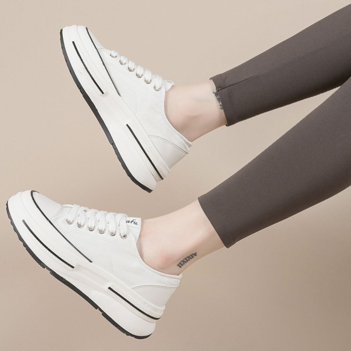 Tied Round Toe Platform Sneakers - Singing Wind Market