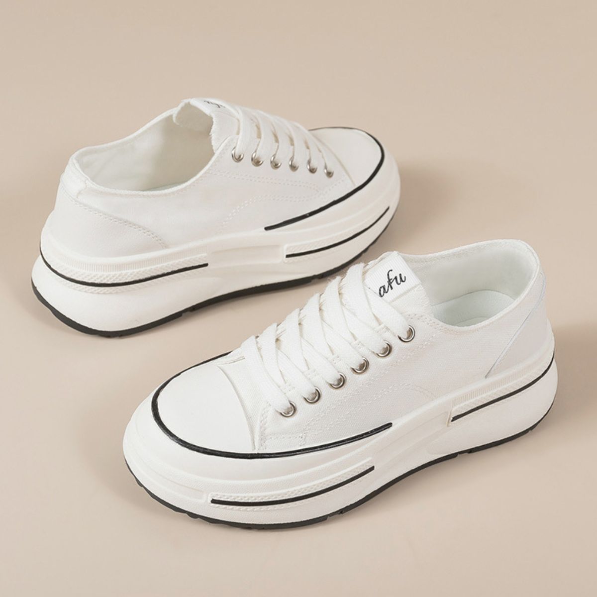 Tied Round Toe Platform Sneakers - Singing Wind Market