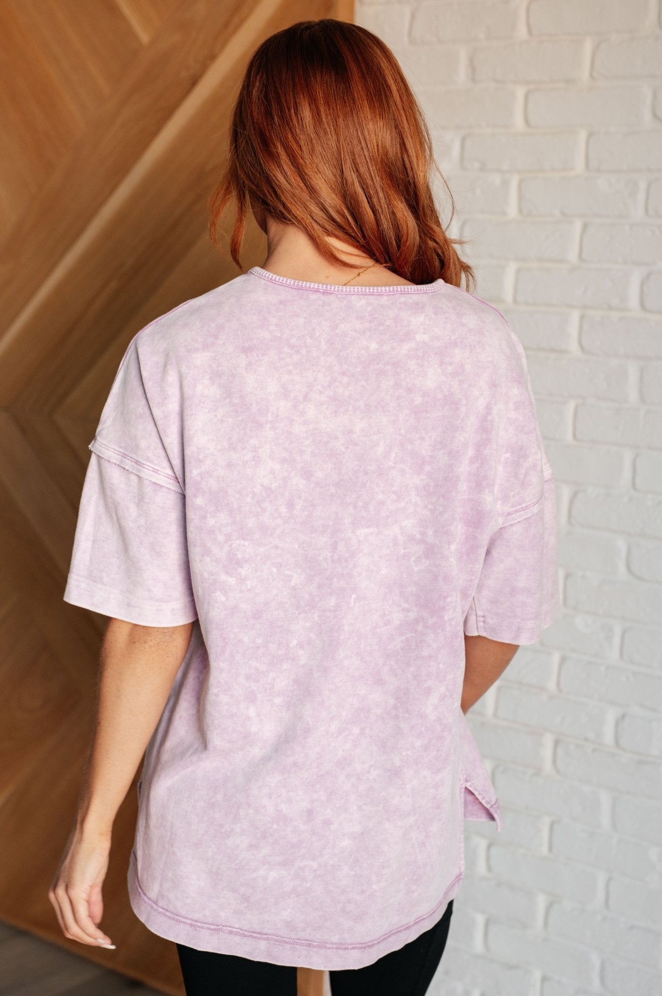 Unbothered Mineral Wash Top in Orchid Petal - Singing Wind Market