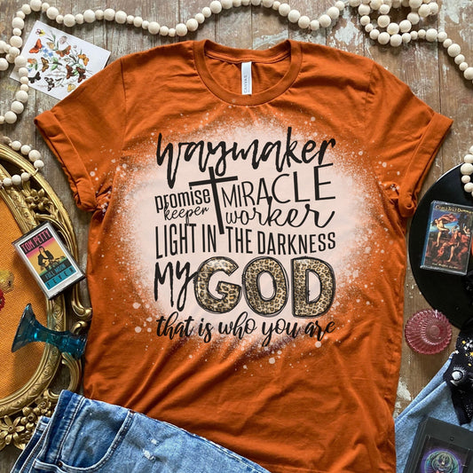 Waymaker Miracle Worker Promise Keeper Bleached Shirt - Singing Wind Market