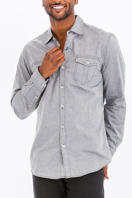 Weiv Men's Casual Long Sleeve Shirts - Singing Wind Market