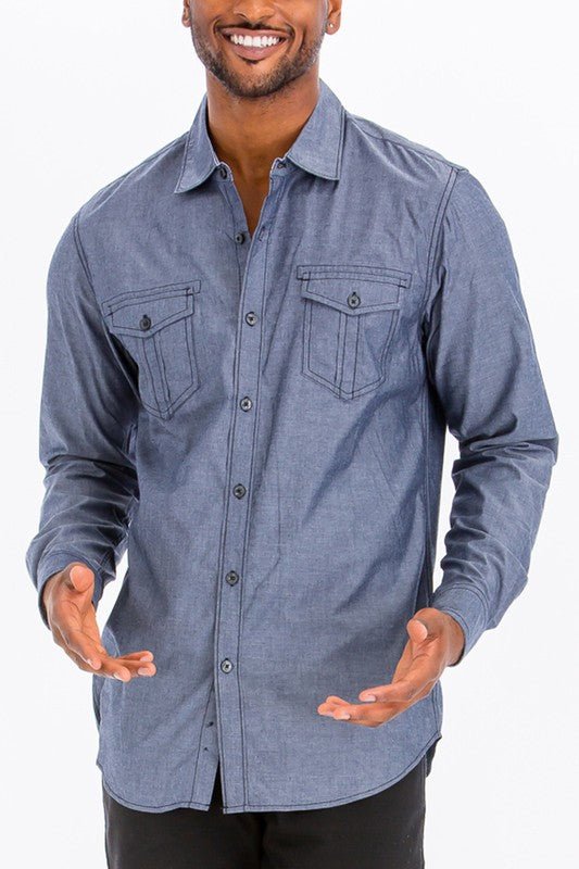 Weiv Men's Casual Long Sleeve Shirts - Singing Wind Market