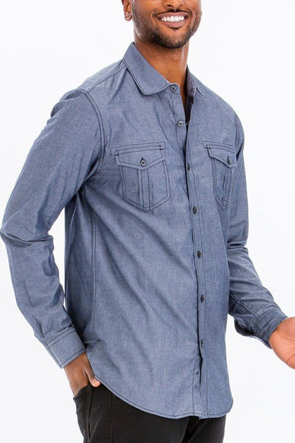 Weiv Men's Casual Long Sleeve Shirts - Singing Wind Market