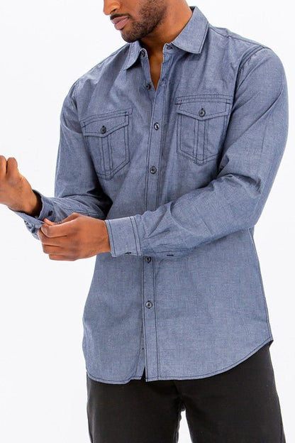 Weiv Men's Casual Long Sleeve Shirts - Singing Wind Market