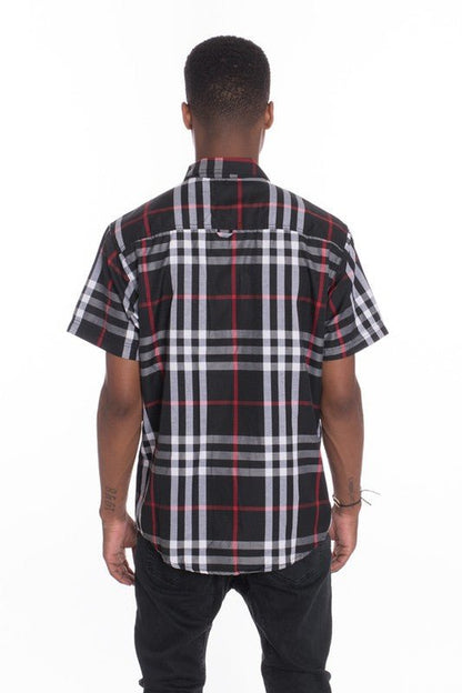 Weiv Men's Casual Short Sleeve Checker Shirts - Singing Wind Market