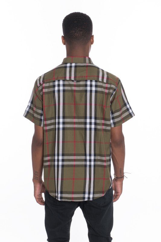 Weiv Men's Casual Short Sleeve Checker Shirts - Singing Wind Market