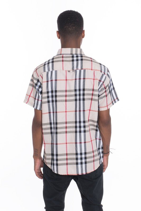 Weiv Men's Casual Short Sleeve Checker Shirts - Singing Wind Market