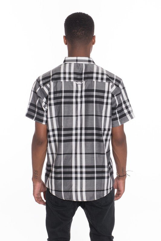 Weiv Men's Casual Short Sleeve Checker Shirts - Singing Wind Market