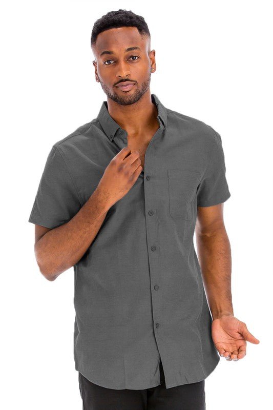 Weiv Men's Casual Short Sleeve Solid Shirts - Singing Wind Market