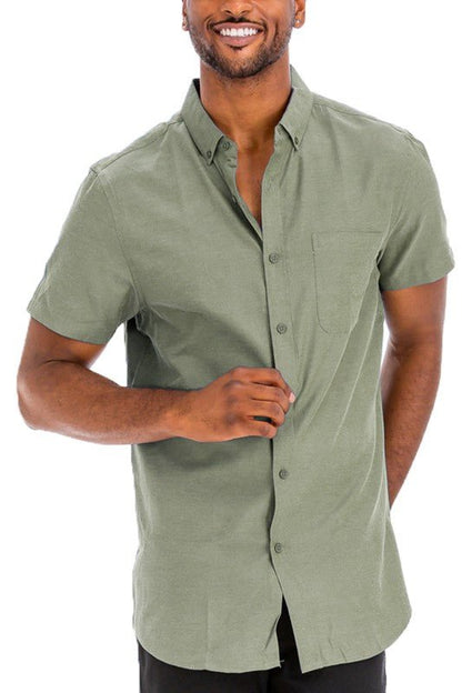 Weiv Men's Casual Short Sleeve Solid Shirts - Singing Wind Market