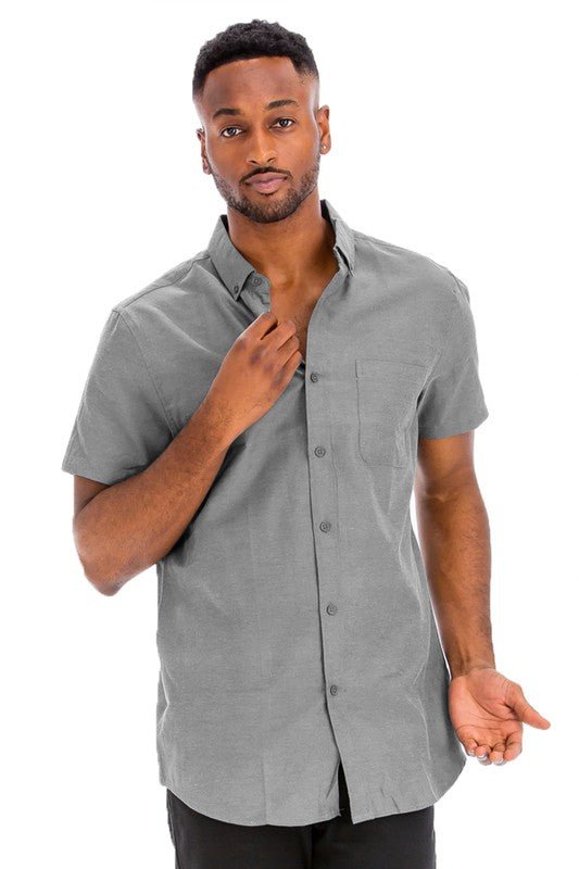 Weiv Men's Casual Short Sleeve Solid Shirts - Singing Wind Market